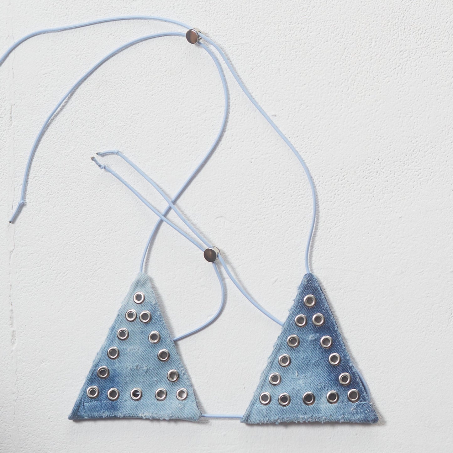 Denim Eyelet Bikini Top