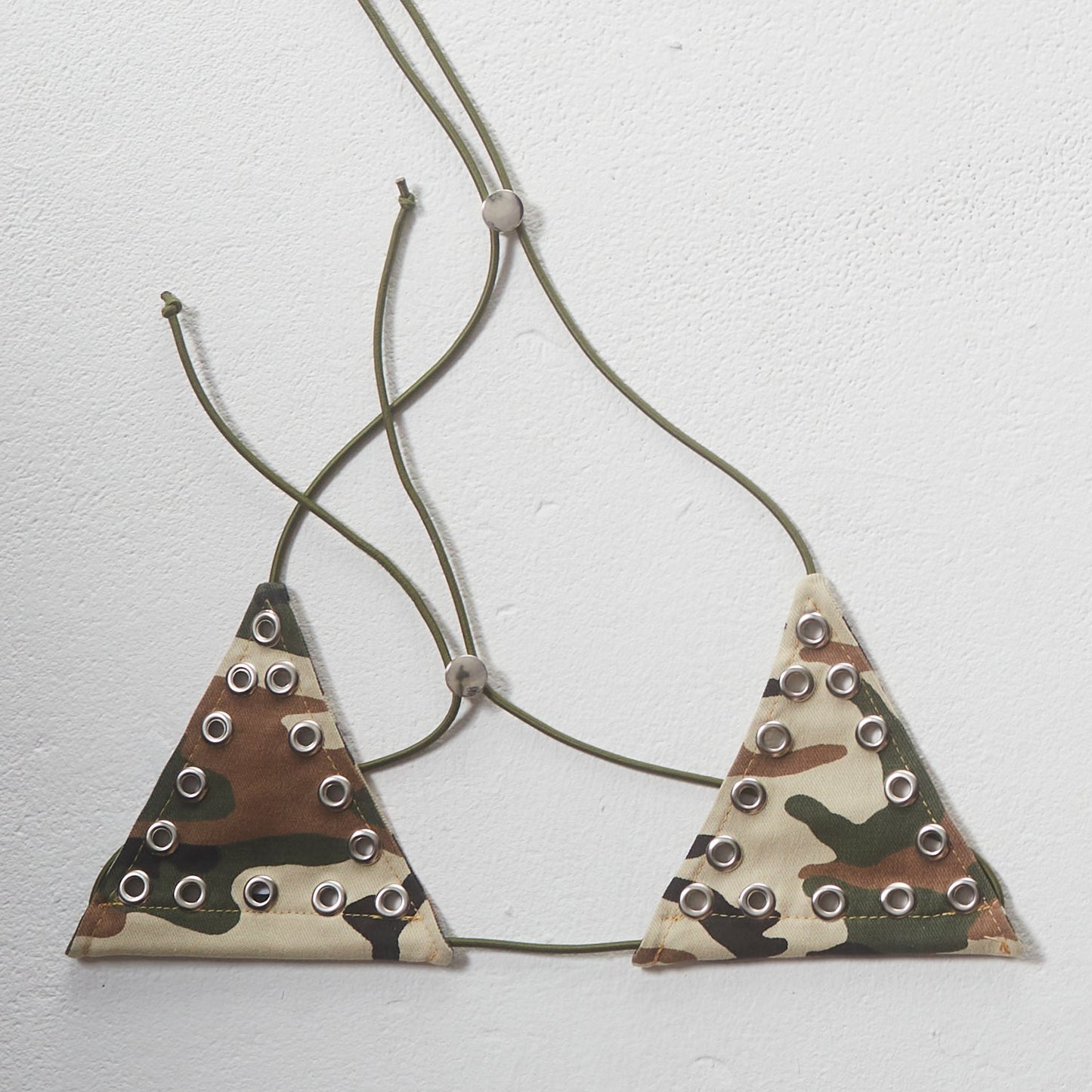 Camo Stud/Eyelet Bikini Top